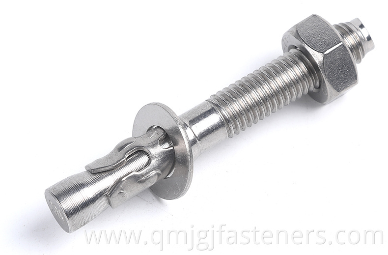 Ss304 Wedge Anchor Expansion Bolt With Nut And Washer Through Bolt Din Fastener4